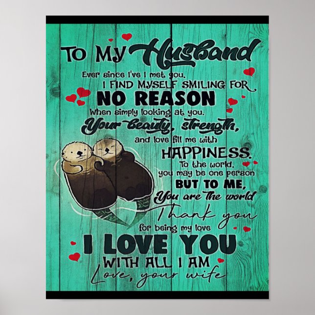 Personalized perfect gift, to my husband letter poster (Framsidan)