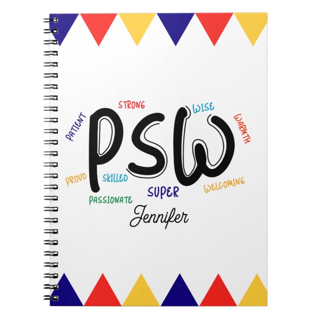 Personalized Personal Support Worker PSW  Anteckningsbok (Framsidan)