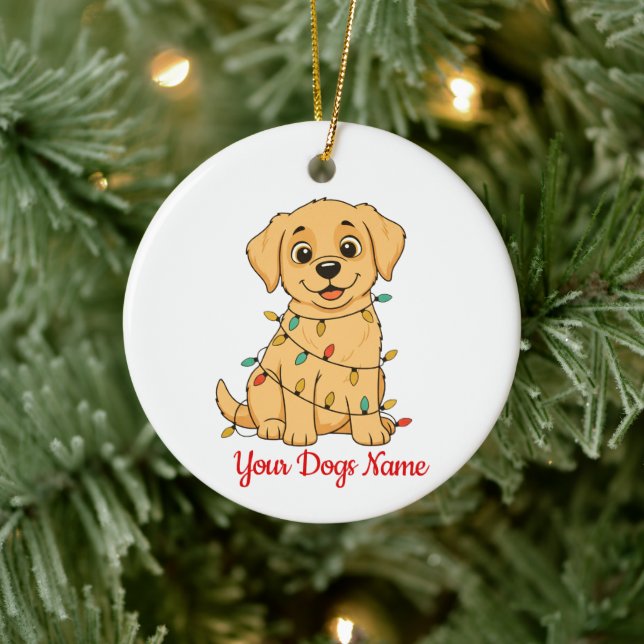 Personalized Pet Christmas Ornament Front & Back (Träd)