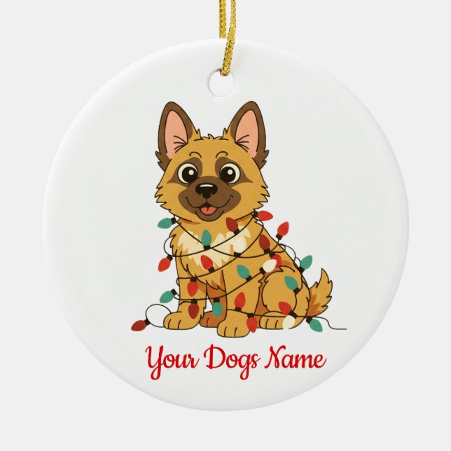 Personalized Pet Christmas Ornament German Shepard (Framsidan)