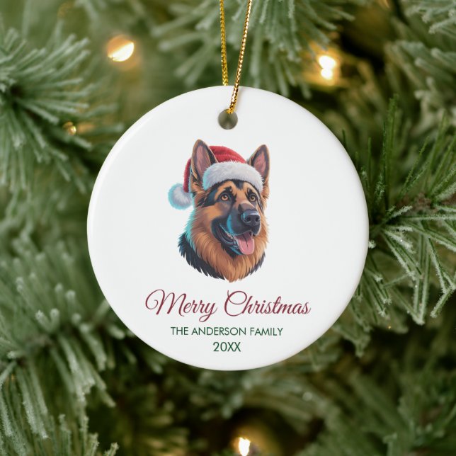 Personalized Pet German Shepherd Christmas  Julgransprydnad Keramik (Träd)