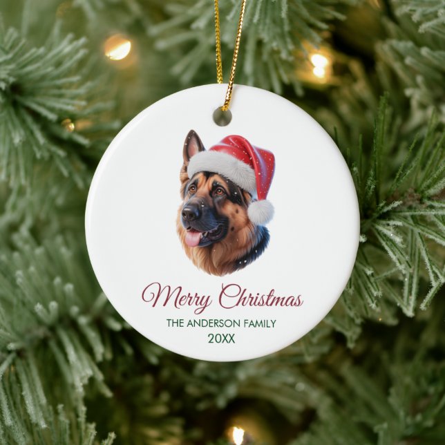 Personalized Pet German Shepherd Christmas  Julgransprydnad Keramik (Träd)