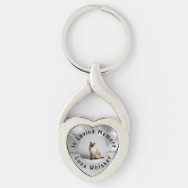 Personalized Pet Loss Tribute Artwork Twisted Heart Silverfärgad Nyckelring