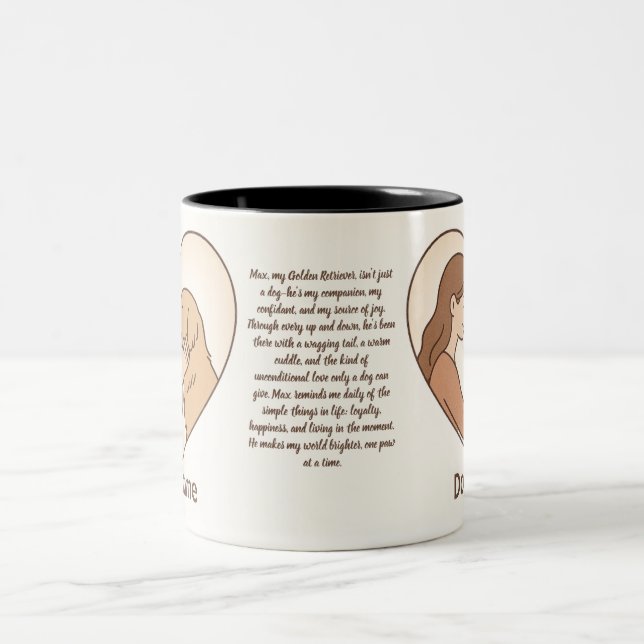 Personalized Pet Love Story Mug - Custom Bond Två-Tonad Mugg (Center)