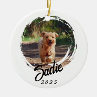 Personalized Pet Lover Gift - Custom Photo & Name Julgransprydnad Keramik