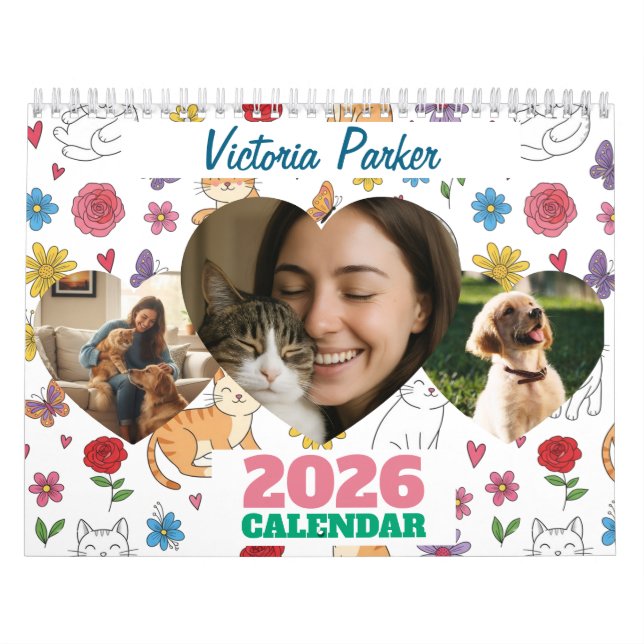 Personalized Pet Lovers Photo Calendar Kalender (Omslag)