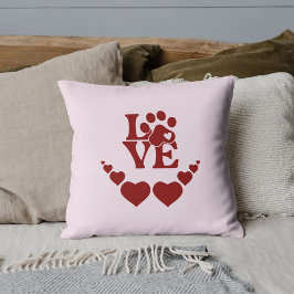 Personalized Pet Lovers Red Heart Valentine's Day Kudde