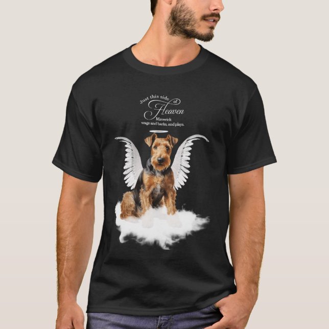 Personalized Pet Memorial Airedale Terrier Dog T Shirt (Framsida)