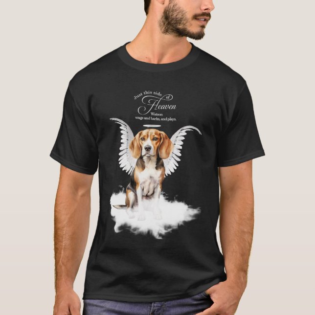 Personalized Pet Memorial Beagle Dog T Shirt (Framsida)