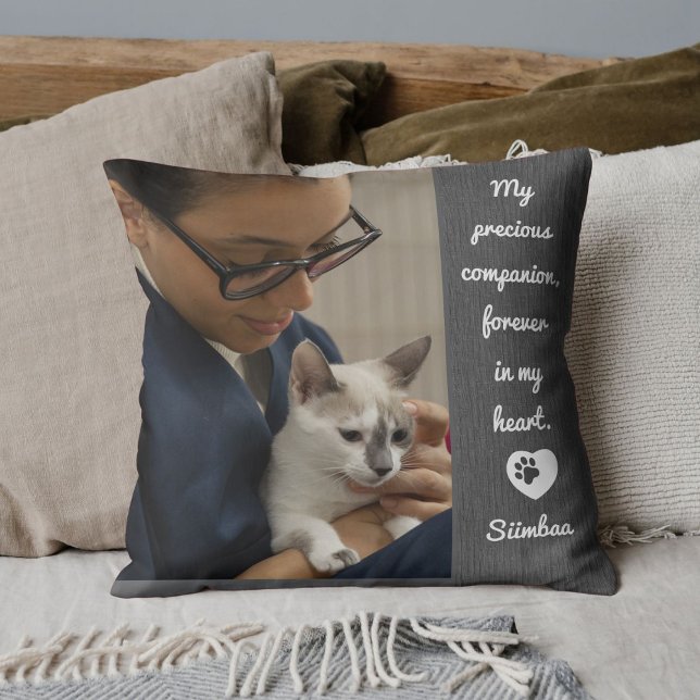 Personalized Pet Photo Cat Lover Keepsake Memorial Kudde (Skapare uppladdad)