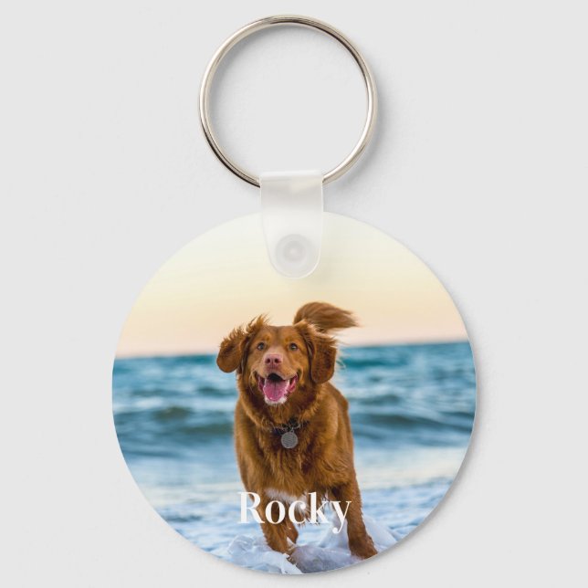 Personalized Pet Photo Dog Lover Keepsake Keychain Nyckelring (Framsida)