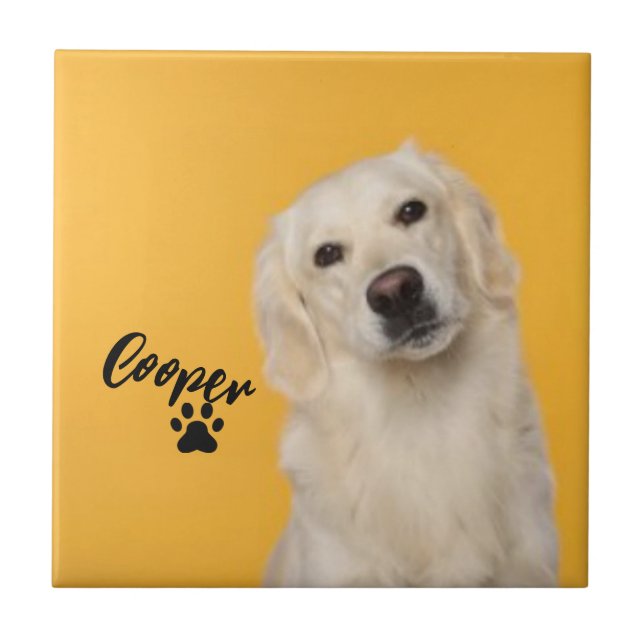 Personalized Pet  Photo Dog Lover with Photo Kakelplatta (Framsidan)