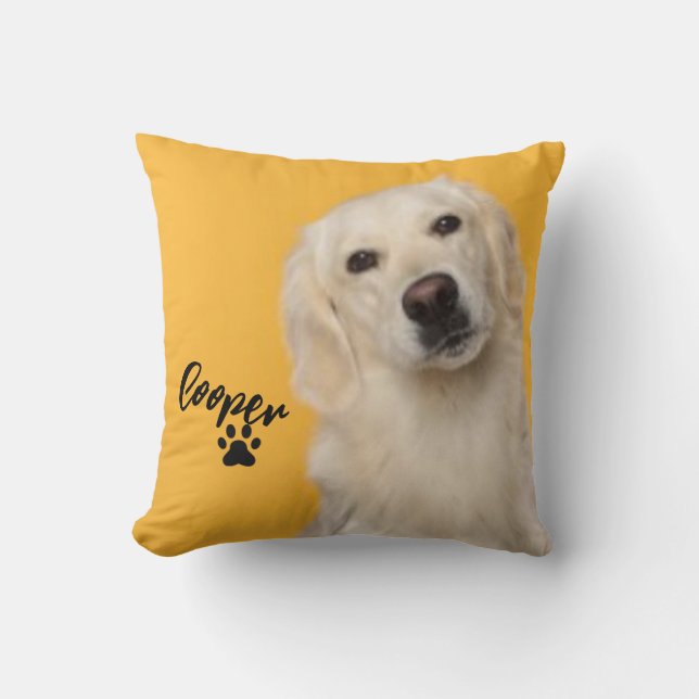 Personalized Pet  Photo Dog Lover with Photo Kudde (Framsida)