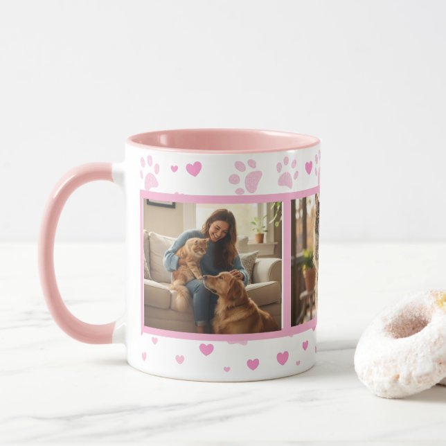 Personalized Pet Photo Mug Custom 3-Picture Mugg (Med munk)