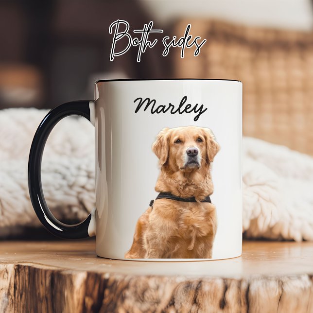 Personalized Pet Photo Mug Gift for Pet Lovers Mugg (Custom Dog Photo Mug with Pet Name, Personalized Cat Photo Coffee Cup for Her, Dog Mom or Dog Dad)