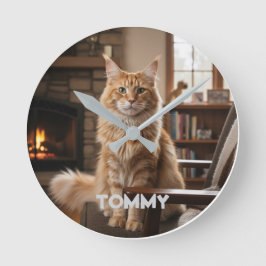 Personalized Pet Photo & Name Wall Clock Rund Klocka
