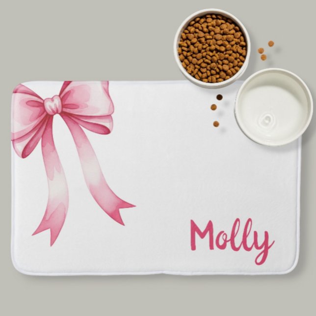 Personalized pet placemat with bow and name Badrumsmatta (Skapare uppladdad)
