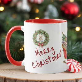 Personalized Peter Rabbit Merry Christmas Mugg