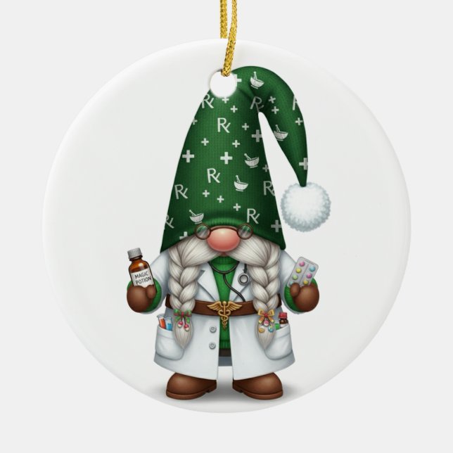 Personalized Pharmacist Gnome Ornament (Framsidan)