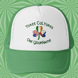 Personalized Philippines Ireland USA Flag Shamrock Keps