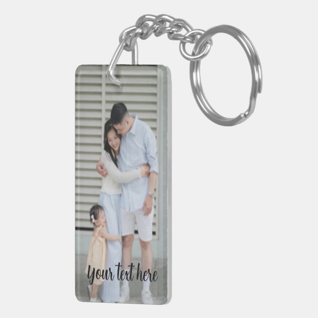 Personalized Photo and Text Keychain (Höger Baksida)