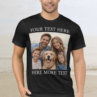 Personalized Photo and Text Or Name Elegant Serif T Shirt