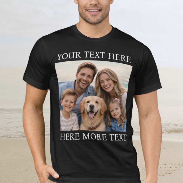 Personalized Photo and Text Or Name Elegant Serif T Shirt (Skapare uppladdad)