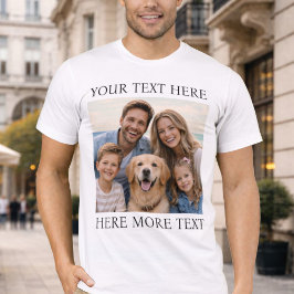 Personalized Photo and Text Or Name Elegant Serif T Shirt