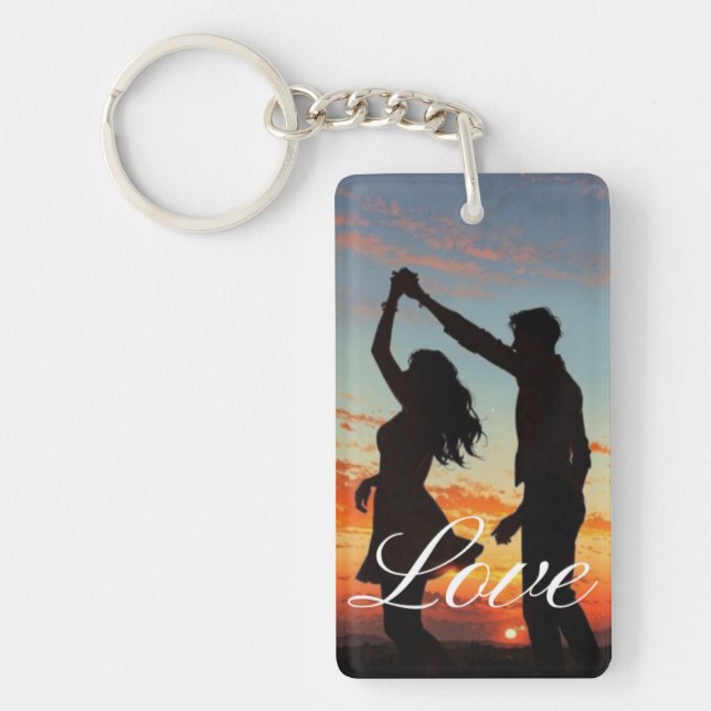 Personalized Photo and Text Photo Collage Keychain (Framsidan)