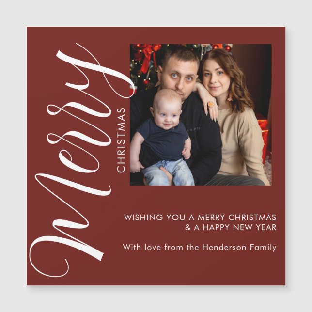 Personalized Photo Christmas Magnetic Card (Framsida)