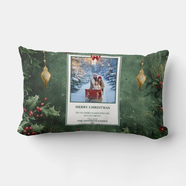 Personalized Photo Christmas Pillow Lumbarkudde (Baksida)