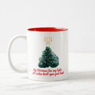 Personalized Photo Christmas Tree Ornament Två-Tonad Mugg