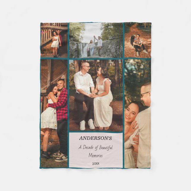 Personalized Photo Collage Blanket Fleecefilt (Framsidan)