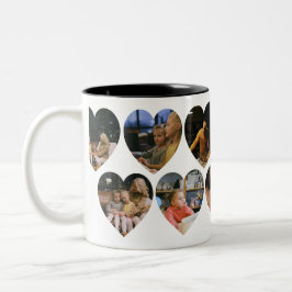 Personalized Photo Collage Mug with Heart Frames Två-Tonad Mugg