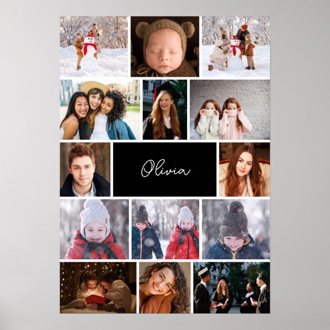 Personalized Photo Collage Poster with Name (Framsidan)
