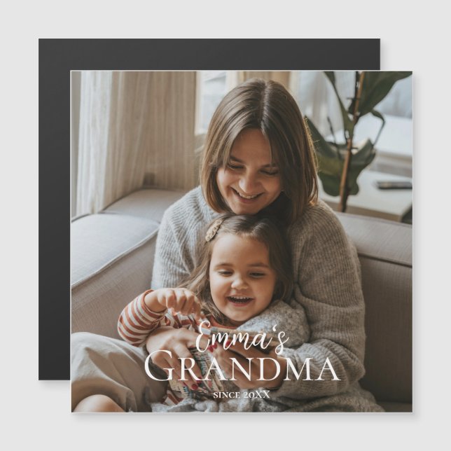 Personalized Photo & Custom Text Grandma Since -  (Fram/baksida)