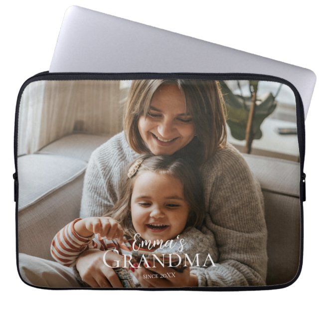 Personalized Photo & Custom Text Grandma Since -  Laptop Fodral (Framsidan)