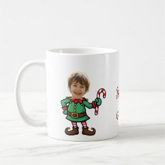 Personalized Photo Elf Face Funny Custom Christmas Kaffemugg