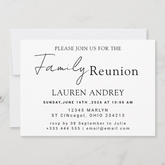 Personalized photo Family Reunion Party Invitation Inbjudningar (Framsida)