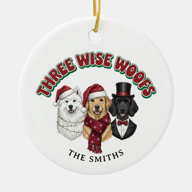 Personalized Photo Funny Dog Christmas Ornament (Framsidan)