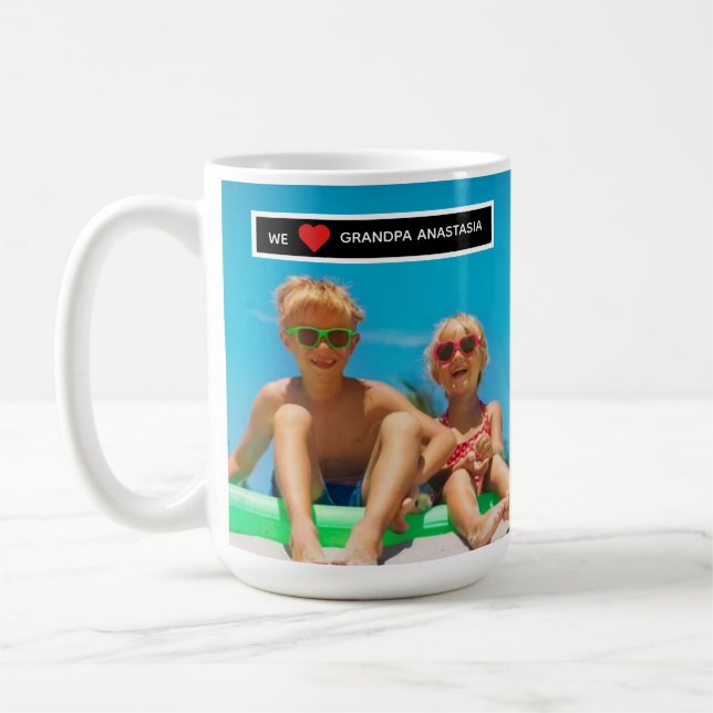 Personalized photo gift for Grandpa  from children Kaffemugg (Vänster)