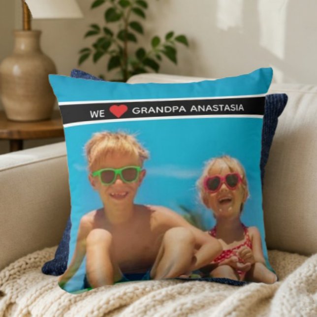 Personalized photo gift for Grandpa  from children Kudde (Skapare uppladdad)