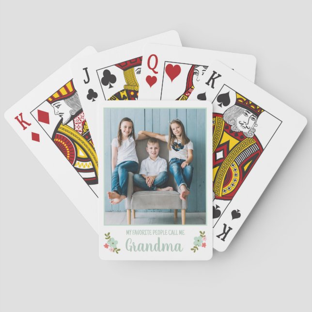 Personalized Photo Grandma Casinokort (Baksidan)