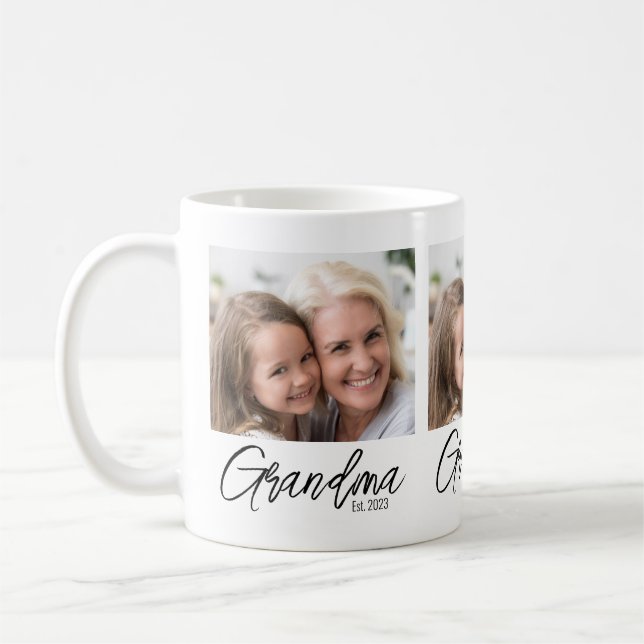Personalized Photo Grandma Established Year Kaffemugg (Vänster)