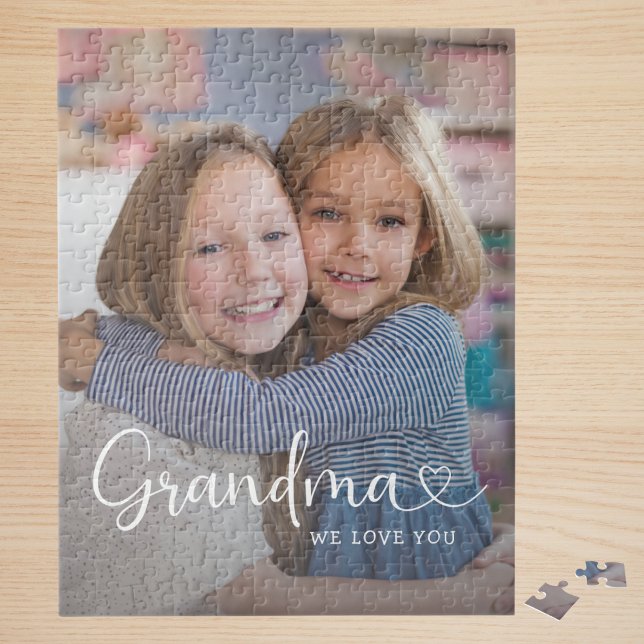 Personalized Photo Grandma We Love You Cute Heart  Pussel (Skapare uppladdad)