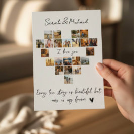 Personalized Photo Heart Love Card for Couples Julkort