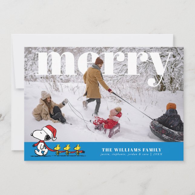 Personalized Photo Holiday Snoopy & Friends Julkort (Framsida)