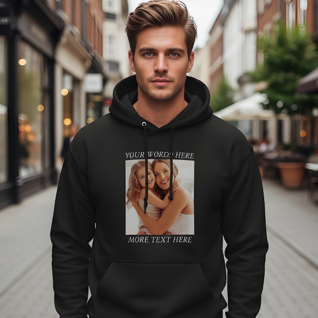 Personalized Photo Hoodie with Custom Wording (Skapare uppladdad)