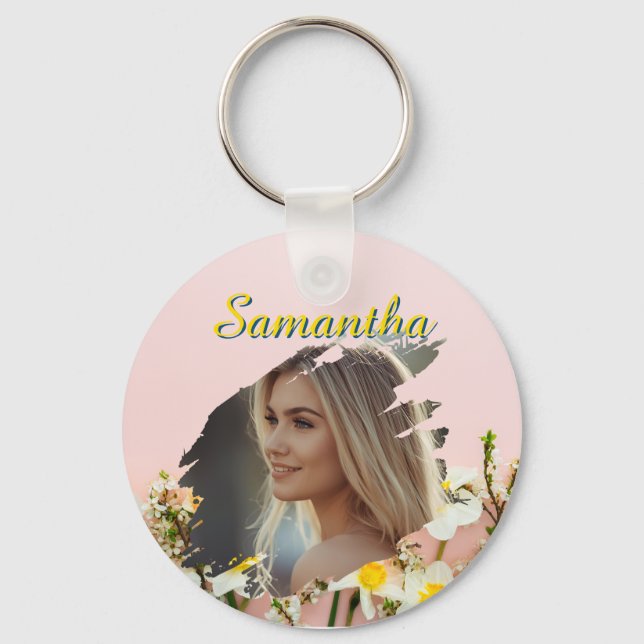 Personalized Photo Keychain | Custom Name Keychain Nyckelring (Framsida)