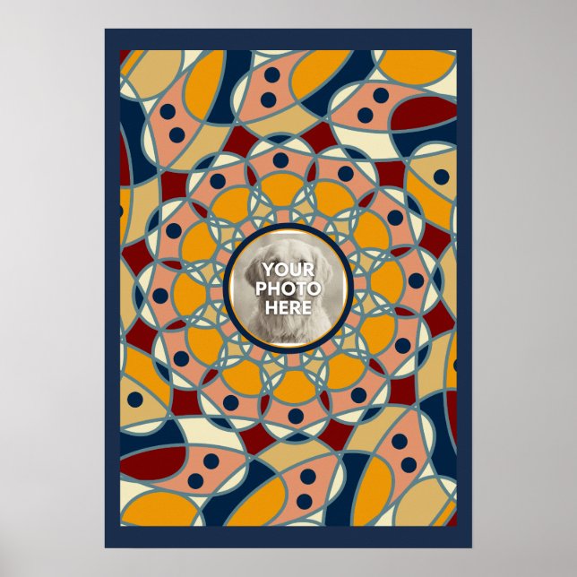 Personalized Photo Mandala Design Baby Shirt Poster (Framsidan)